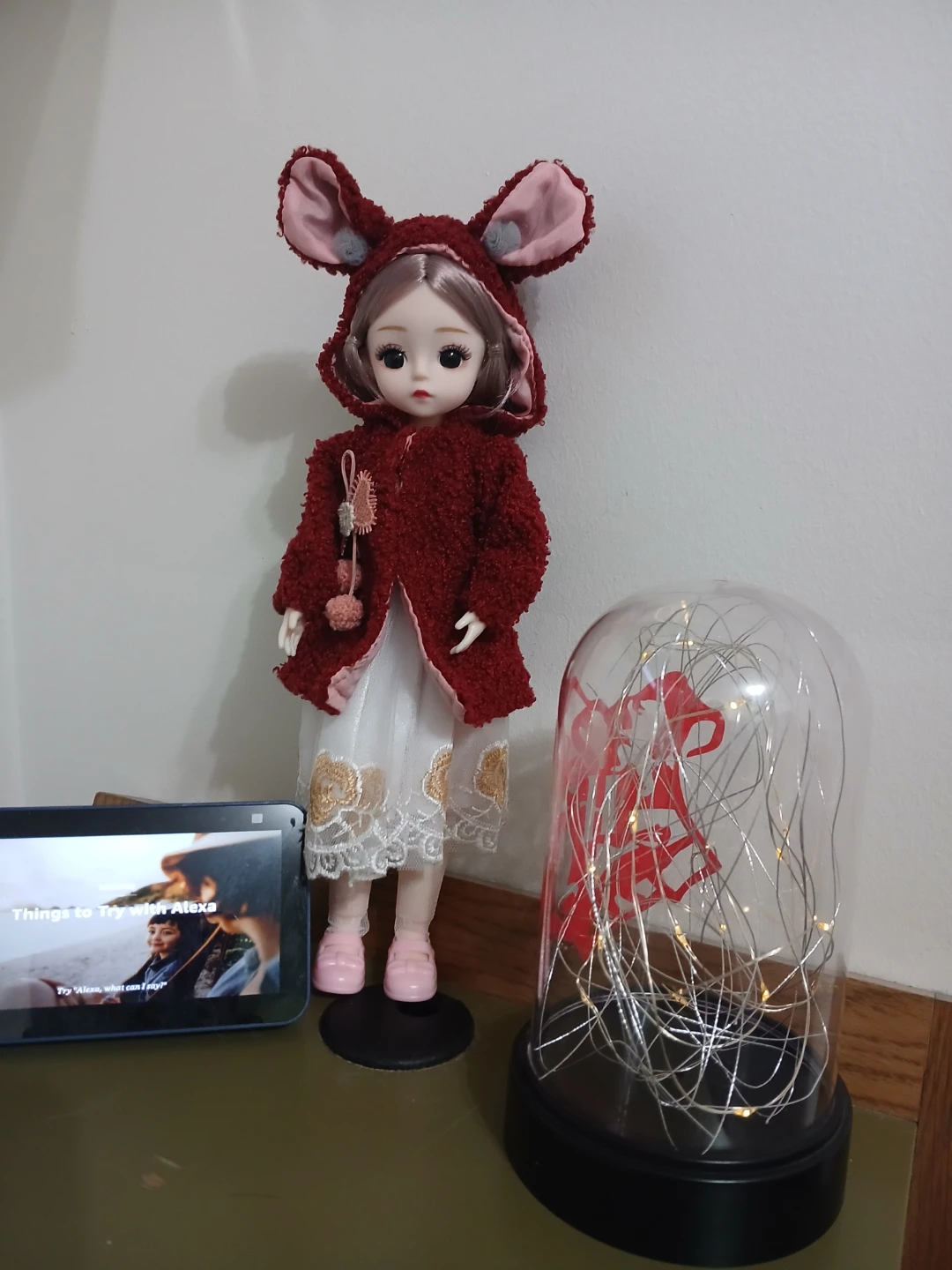 BJD style doll with bunny ears coat - photo 2