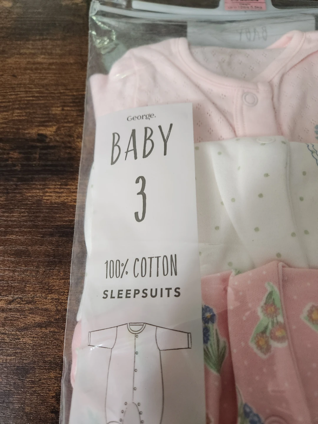 George Baby Sleepsuits 0-3 Months - photo 4