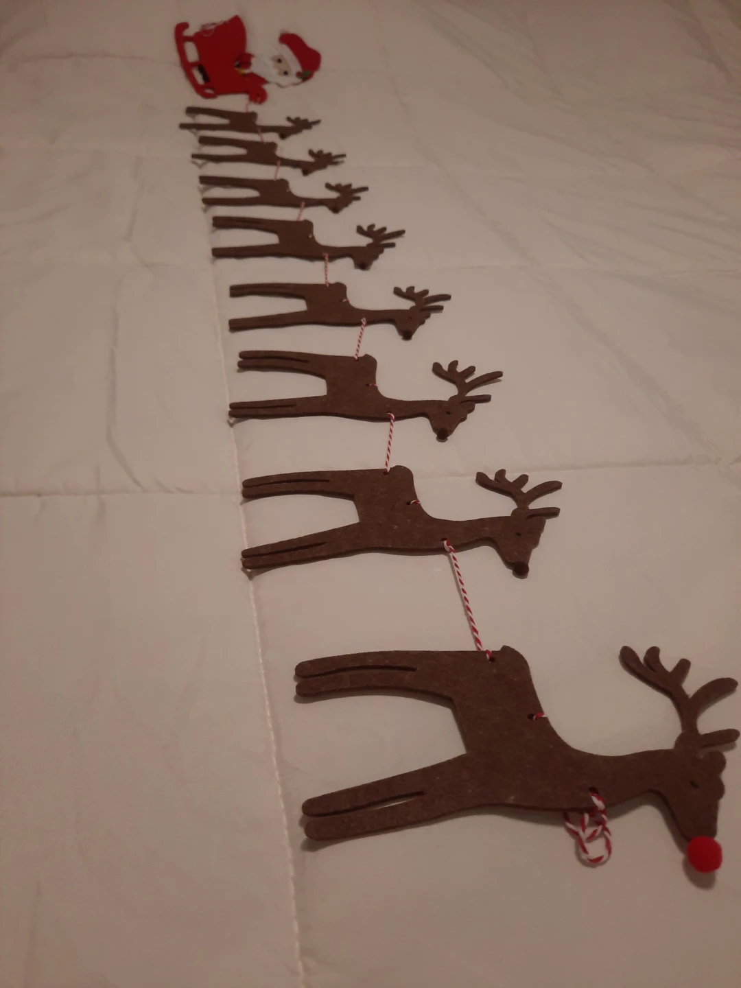 Felt Santa Sleigh and Reindeer Christmas Garland - photo 2
