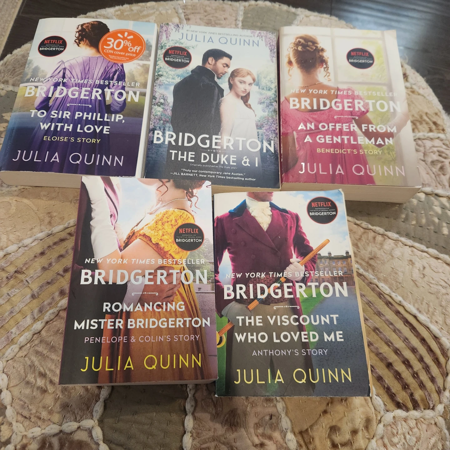 5 Bridgerton Books by Julia Quinn
