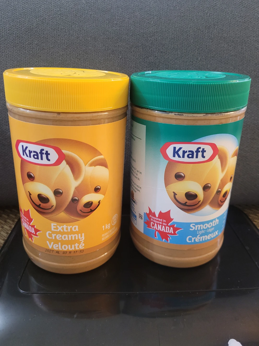 Two Kraft Peanut Butter Jars 1kg $4 per jar