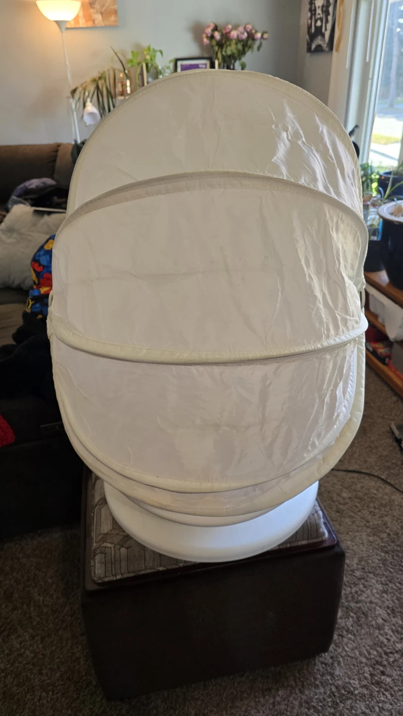 White Pod Chair with Retractable Canopy - photo 2