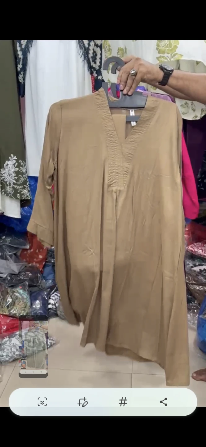 Solid Color V-Neck Tunic Top with pant - photo 2