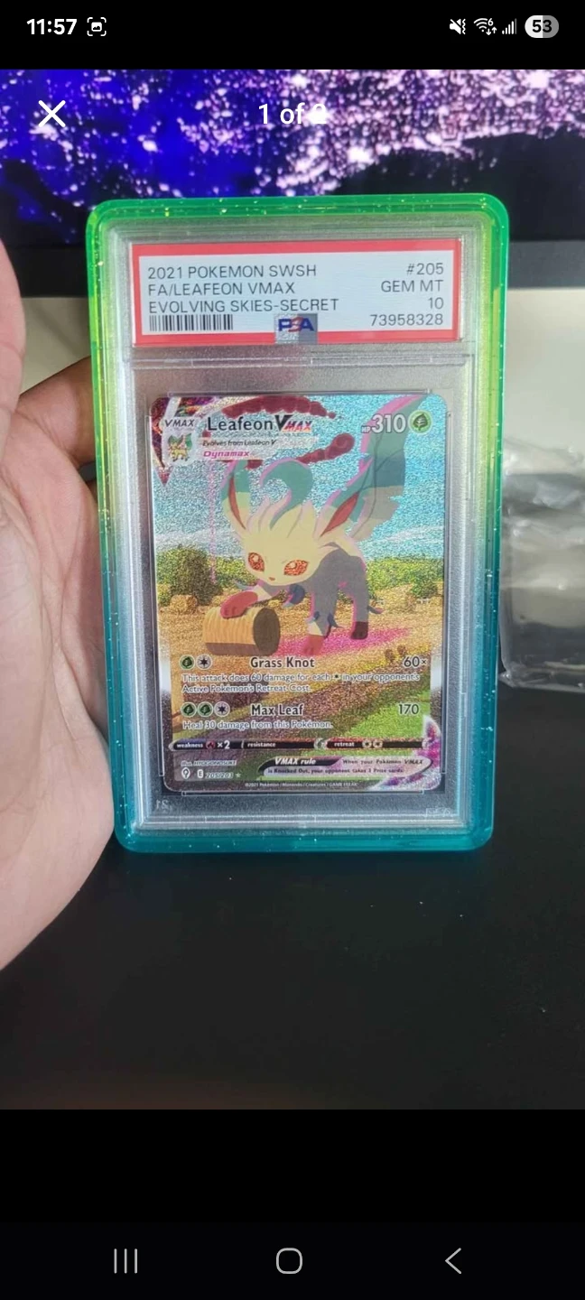 PSA 10 Leafeon VMAX Evolving Skies Card