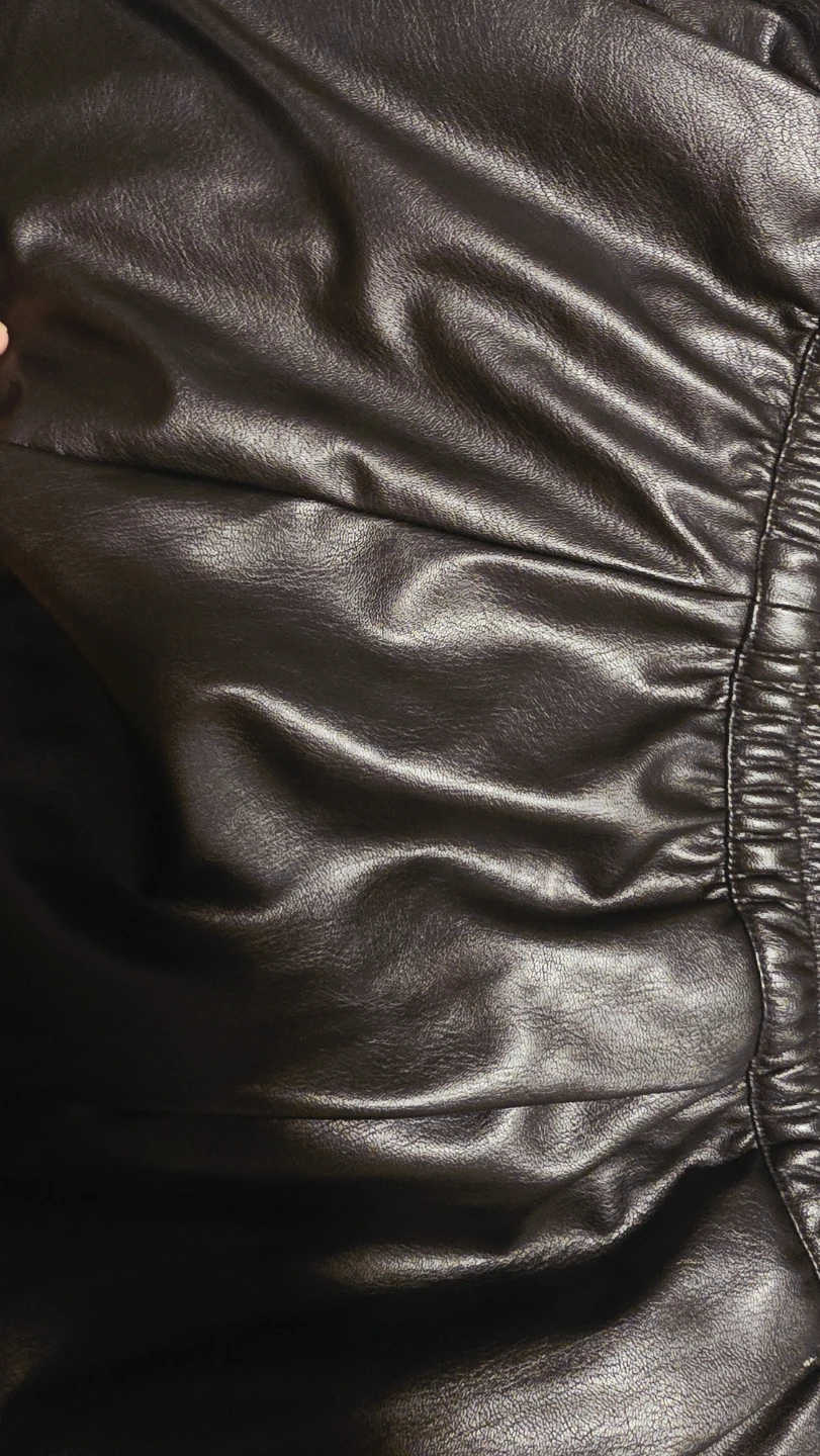 H&M Black Faux Leather Skirt - XL - photo 2