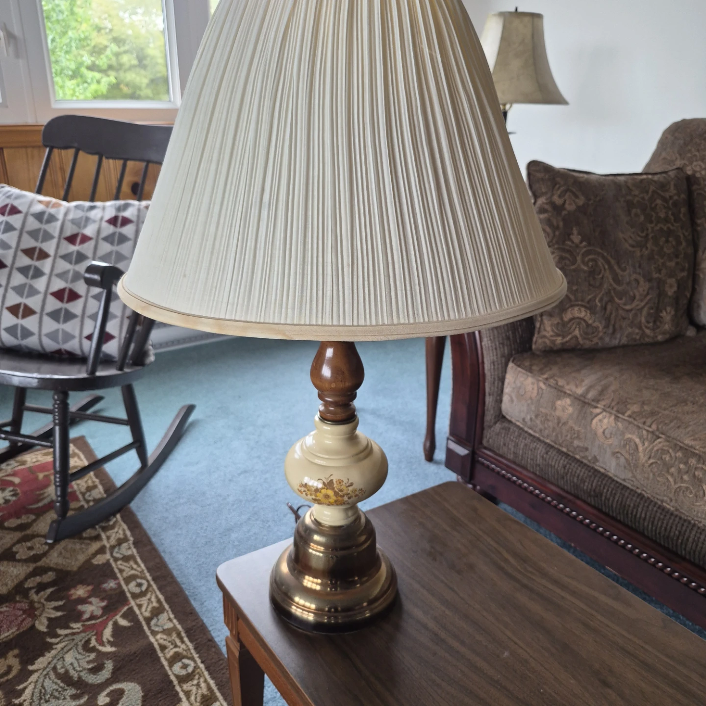 Pair of vintage floral table lamps - photo 5
