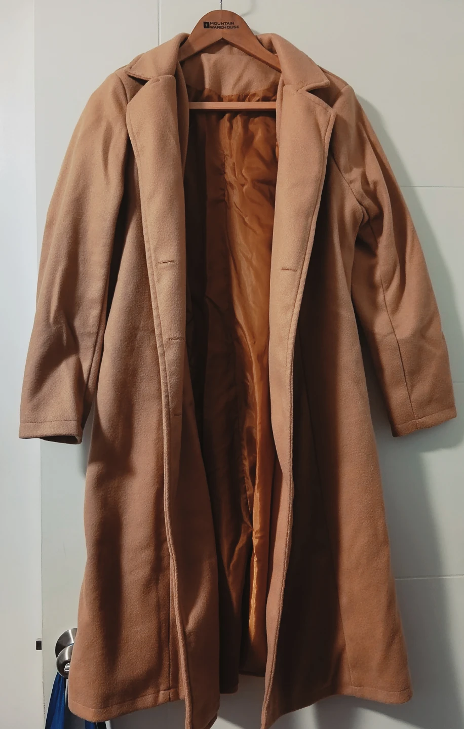Camel Double-Breasted Long Coat - photo 2