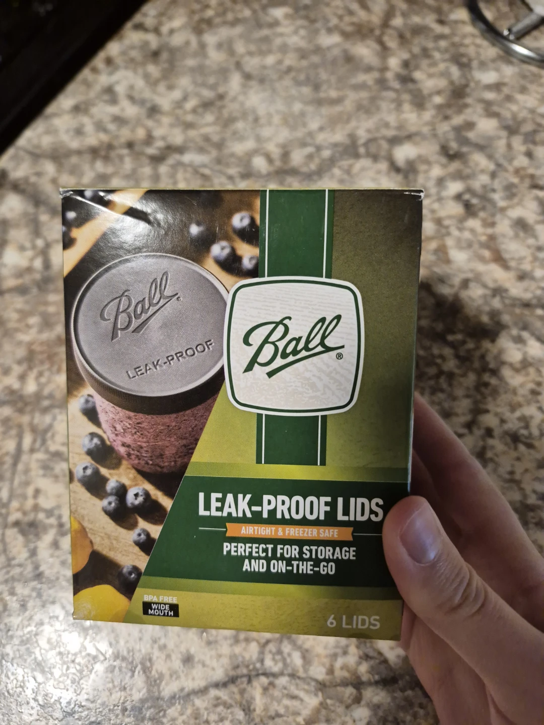 Ball Wide Mouth Leak-Proof Lids, 6 Count