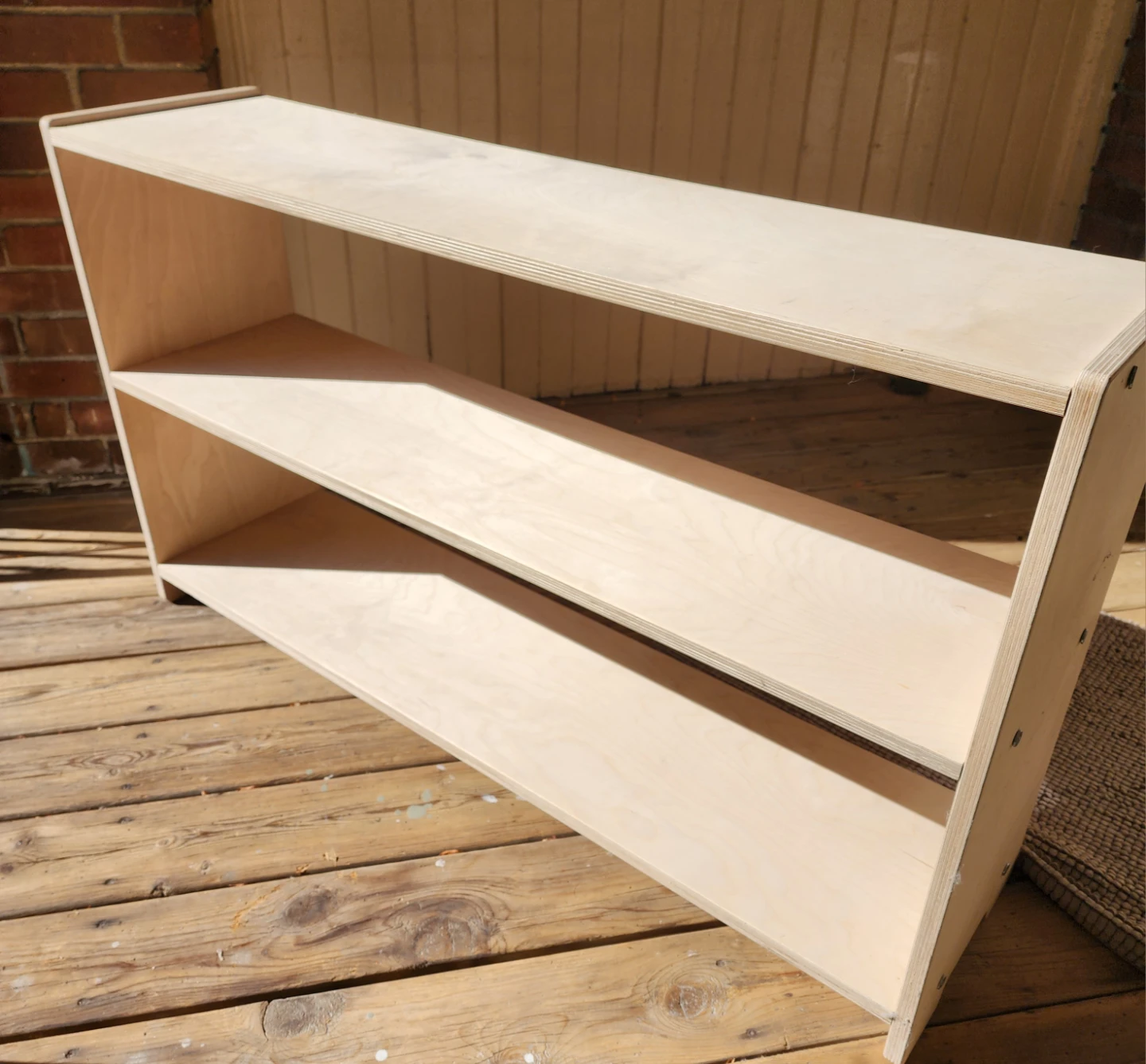 Large Birchwood Shelving Unit 45"W × 11.5"D × 26"H