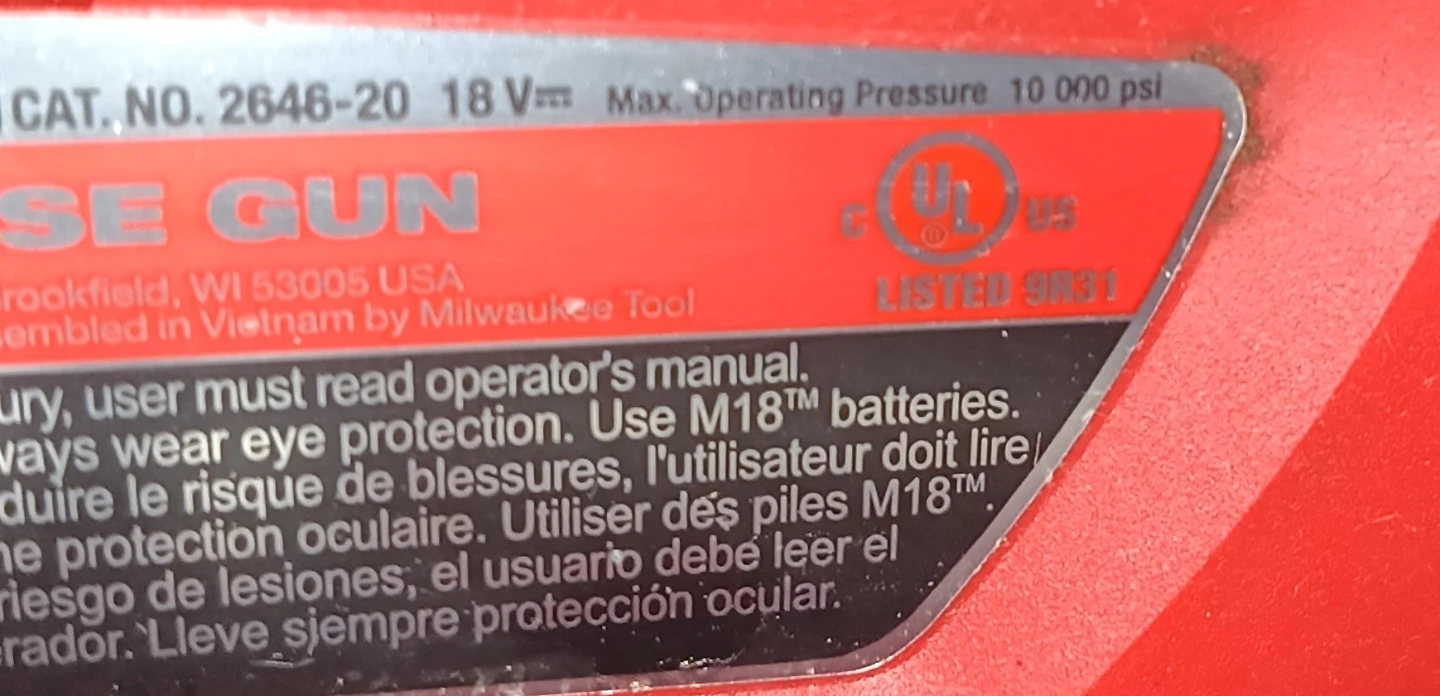 Milwaukee M18 Grease Gun 2646-20 - photo 3