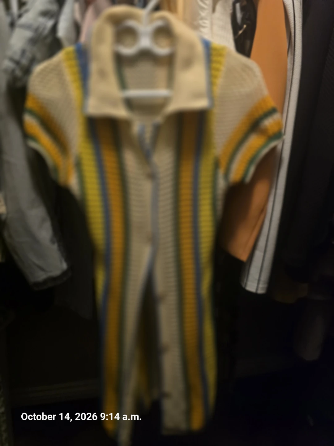 Vintage Striped Collared Knit Dress
