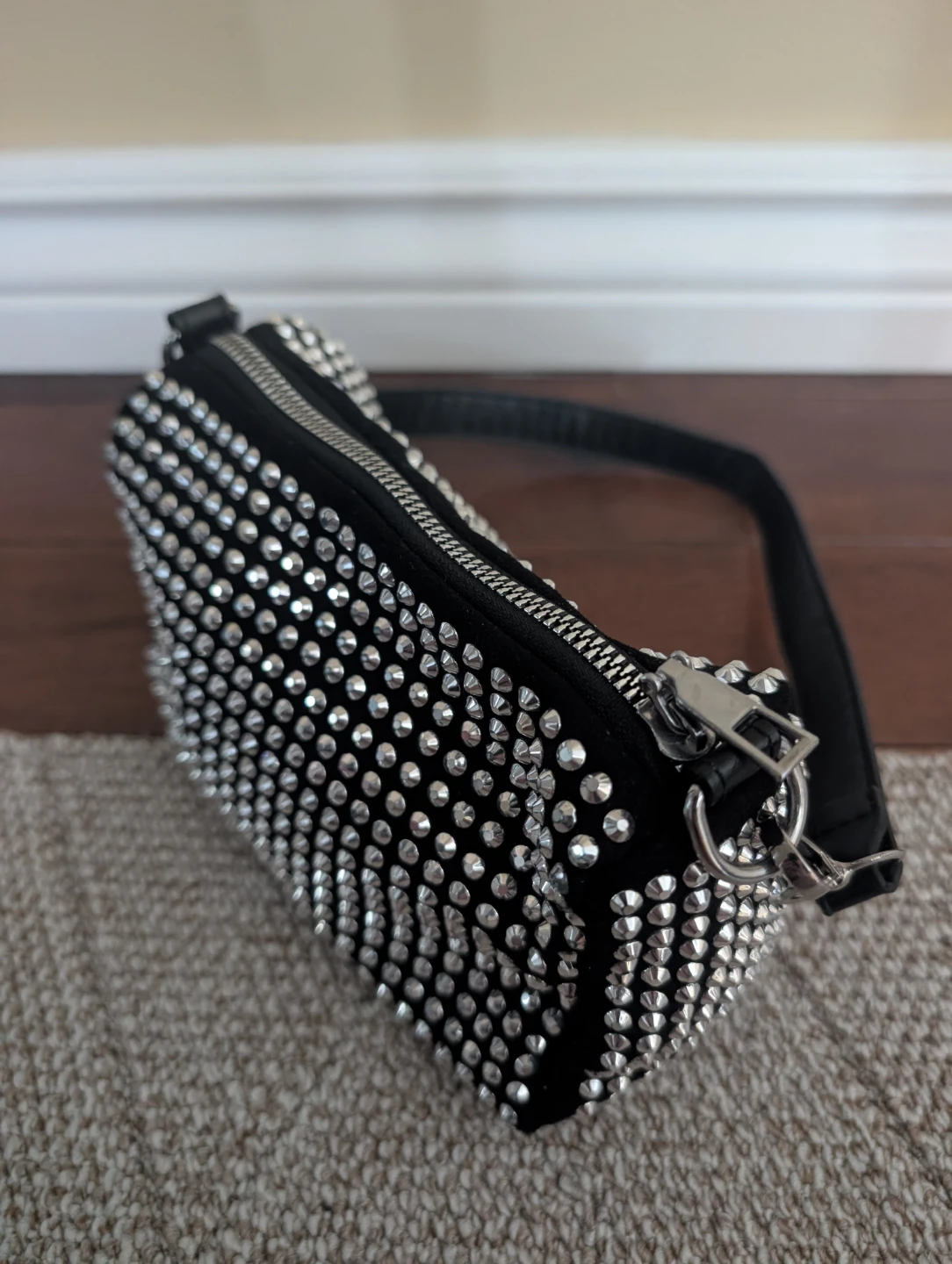 Y2K SILVER STUDDED VINTAGE SHOULDER BAG - photo 2