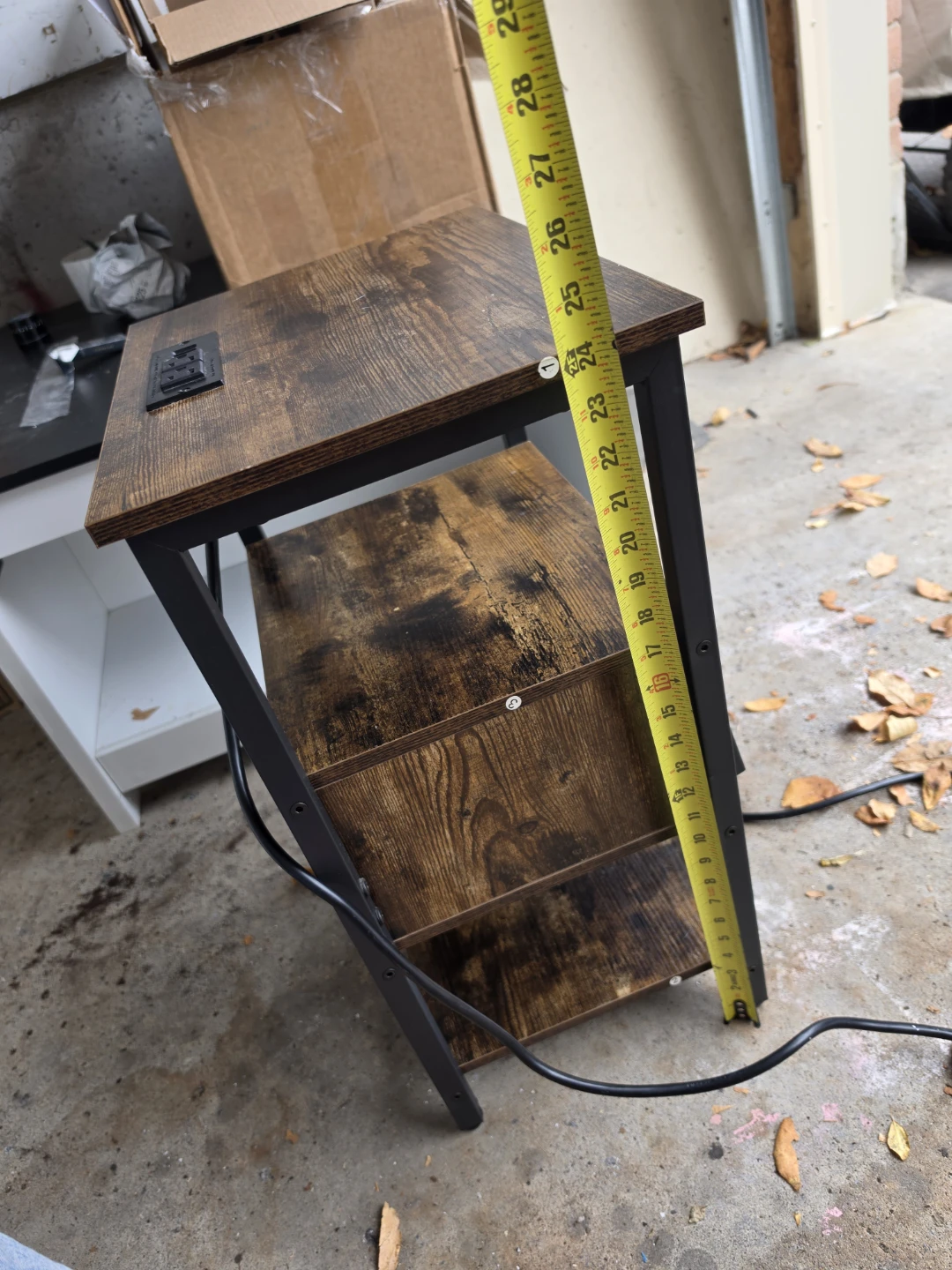 Industrial Style Nightstand with Charging Station - photo 5