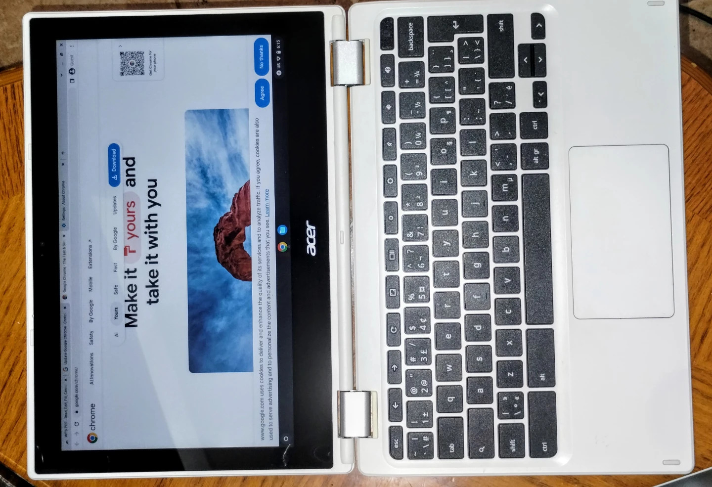 Acer touch screen Chromebook Convertible Laptop