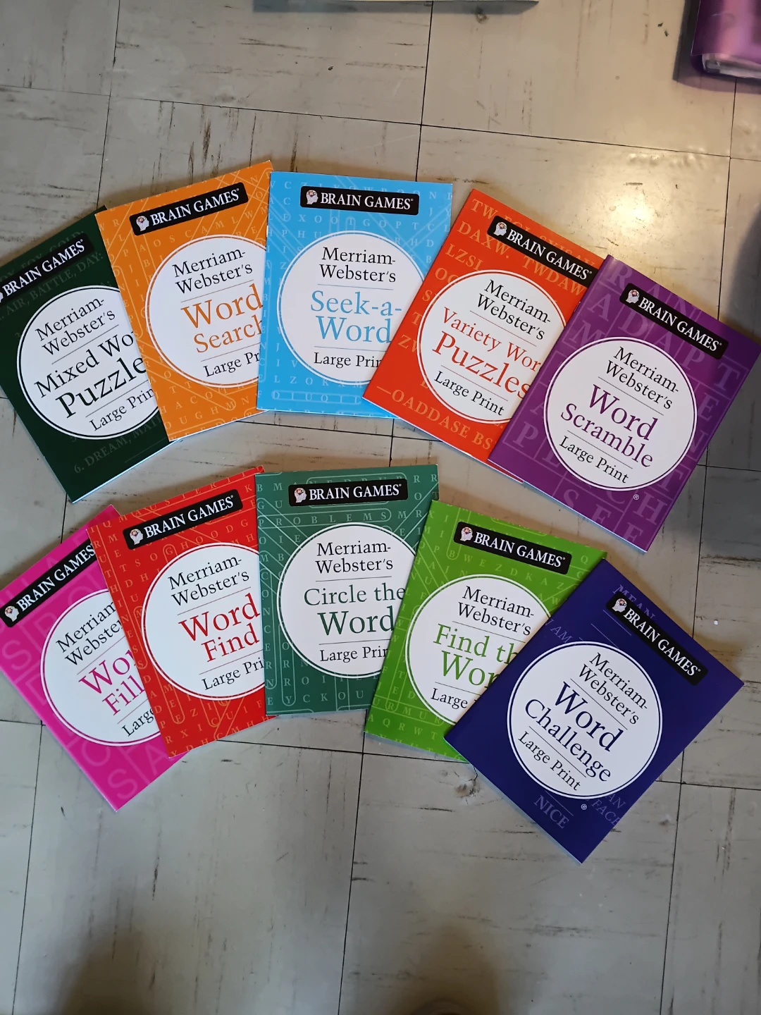 Set of 10 Brain Games Large Print Puzzle Books