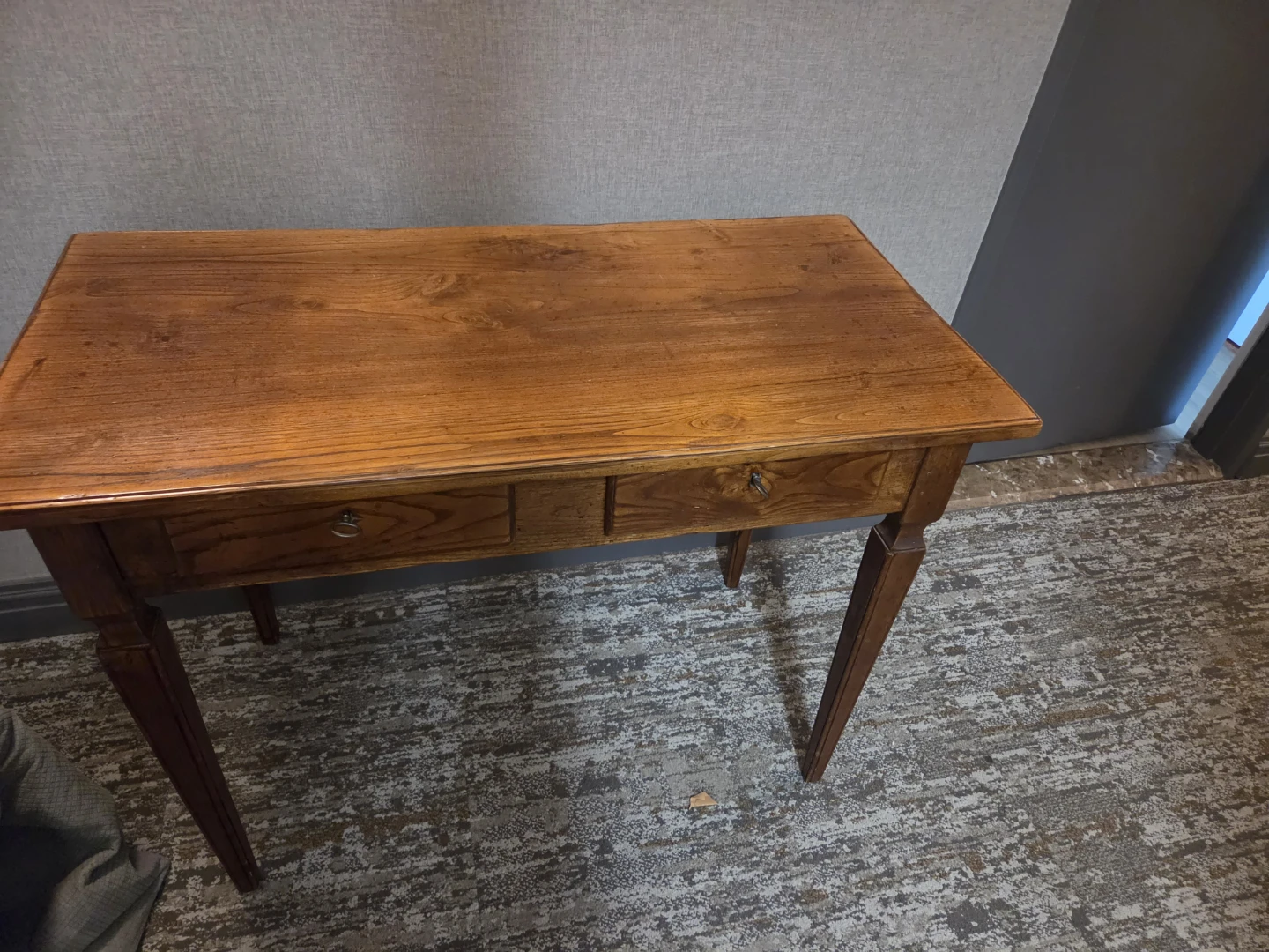 Solid Wood Writing Desk with Two Drawers