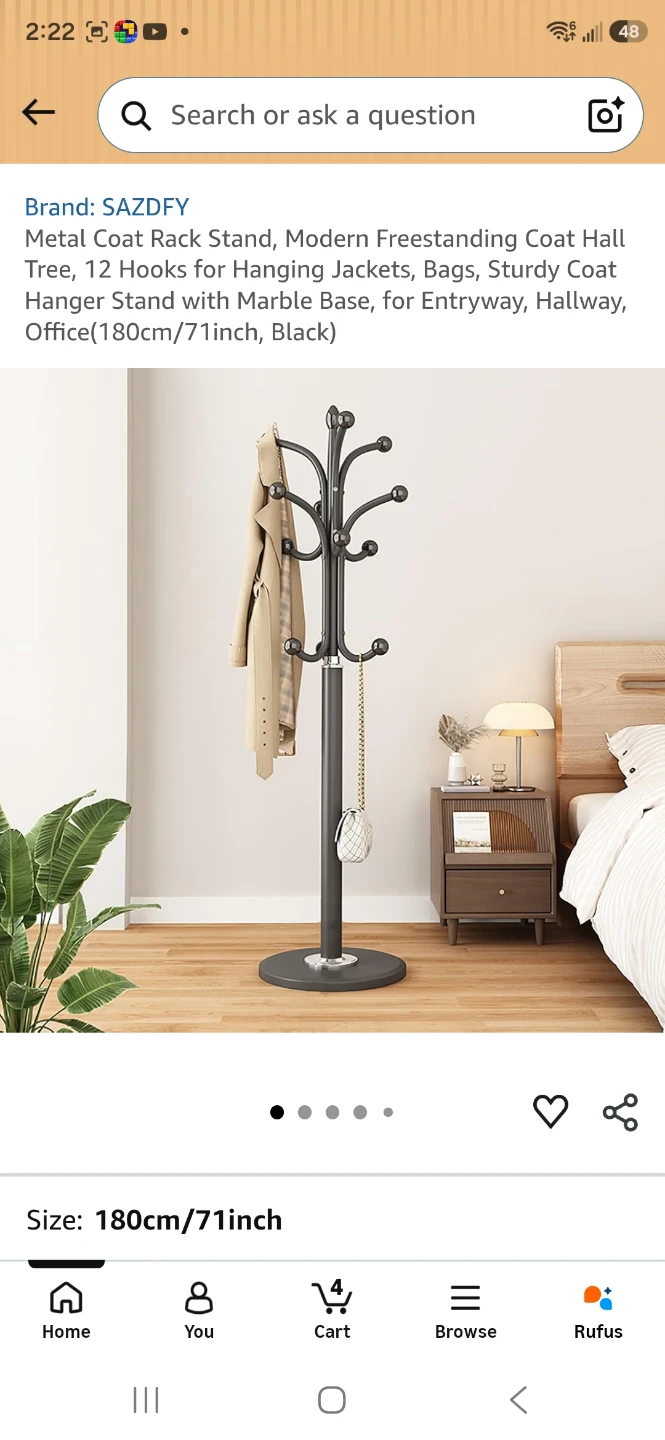 SAZDFY Metal Freestanding Coat Rack - photo 2