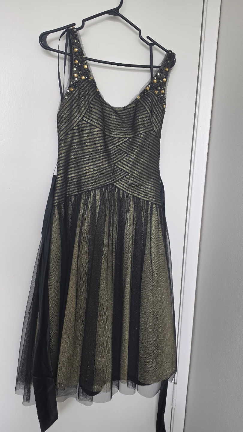 Black and Gold Sequin BCBG Dress