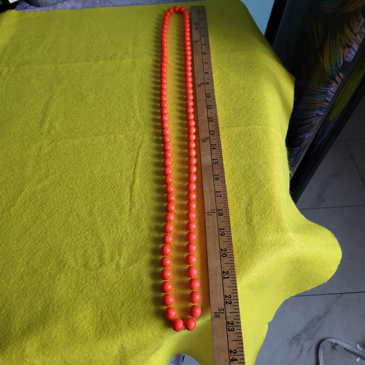 Bright orange bead necklace
