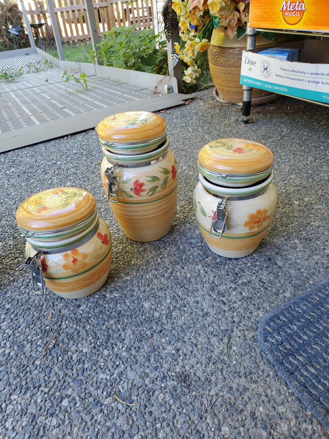 Set of 3 Ceramic Canisters