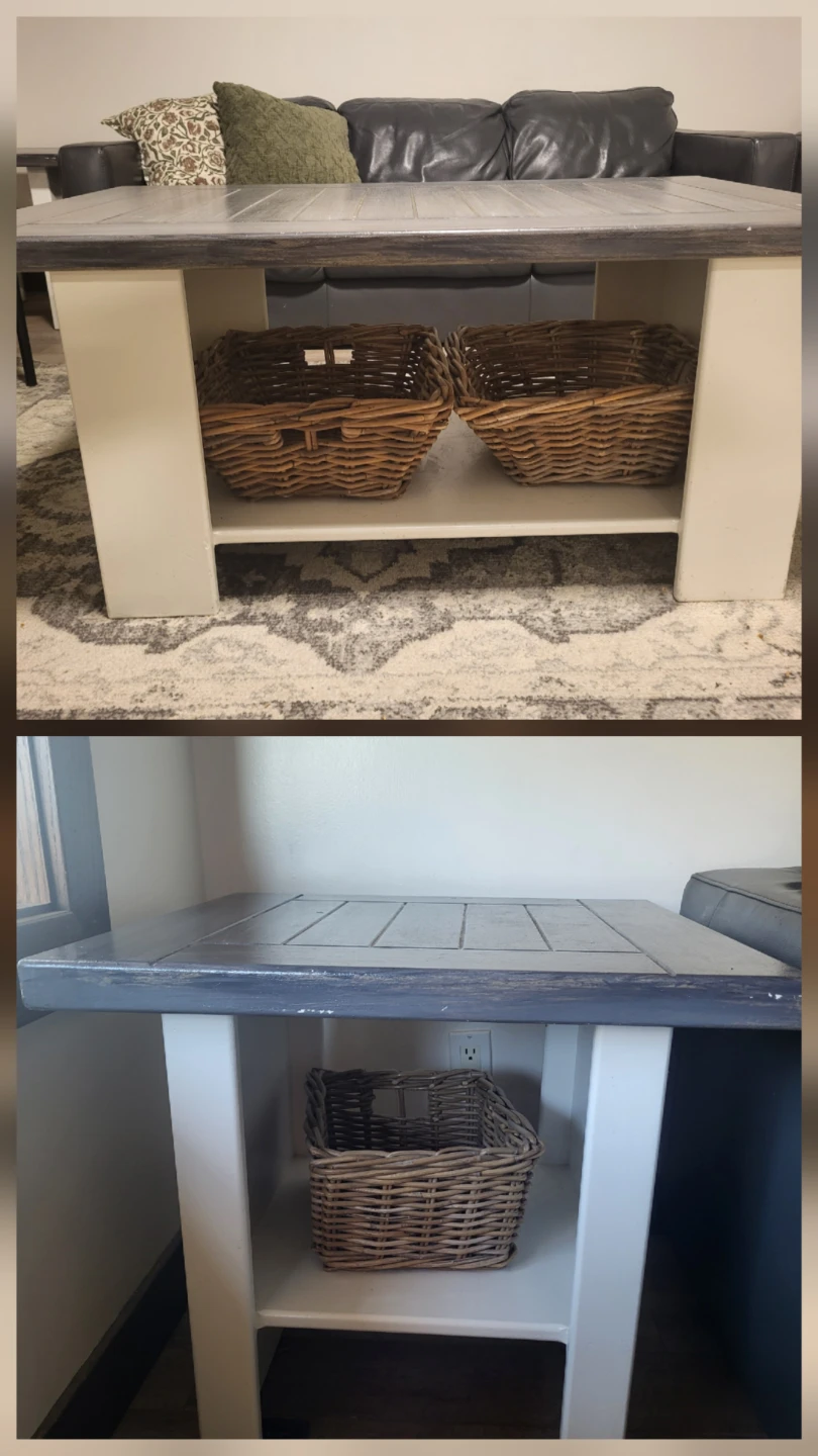 Coffee Table and Side Tables with Baskets