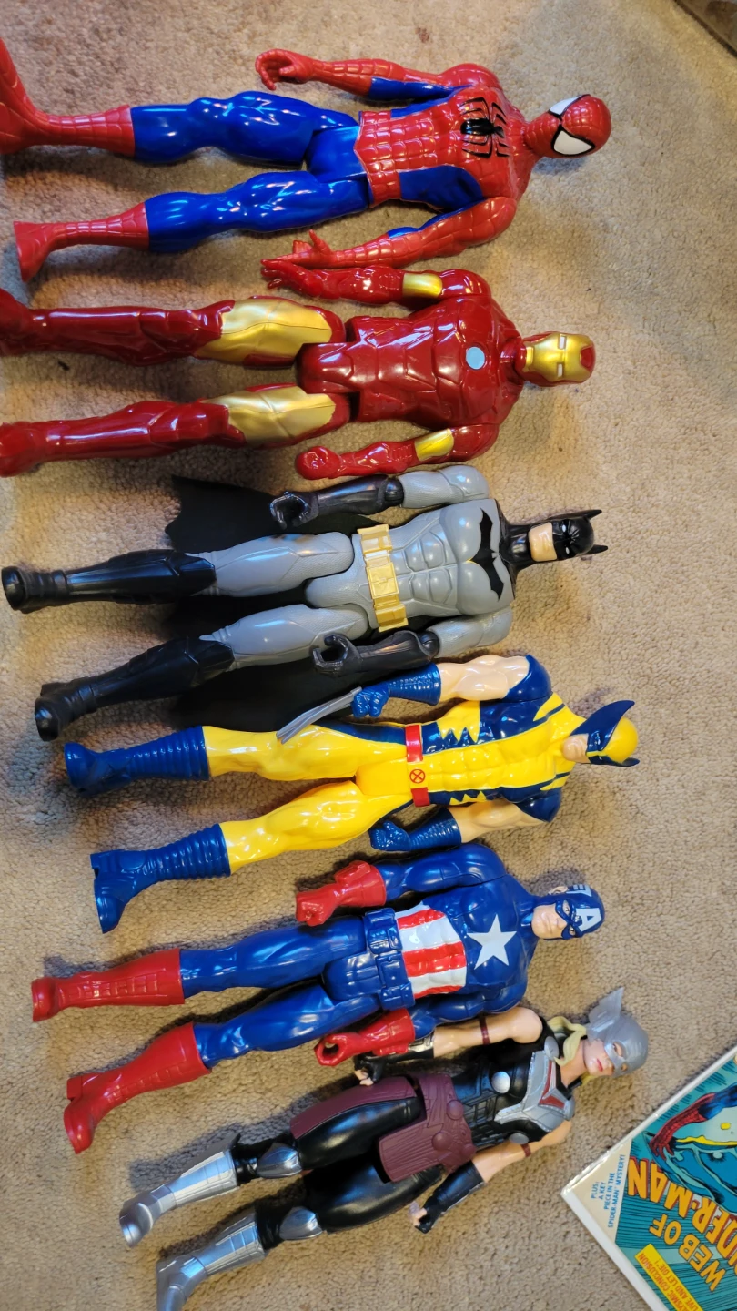 Set of 6 Marvel and DC Action Figures