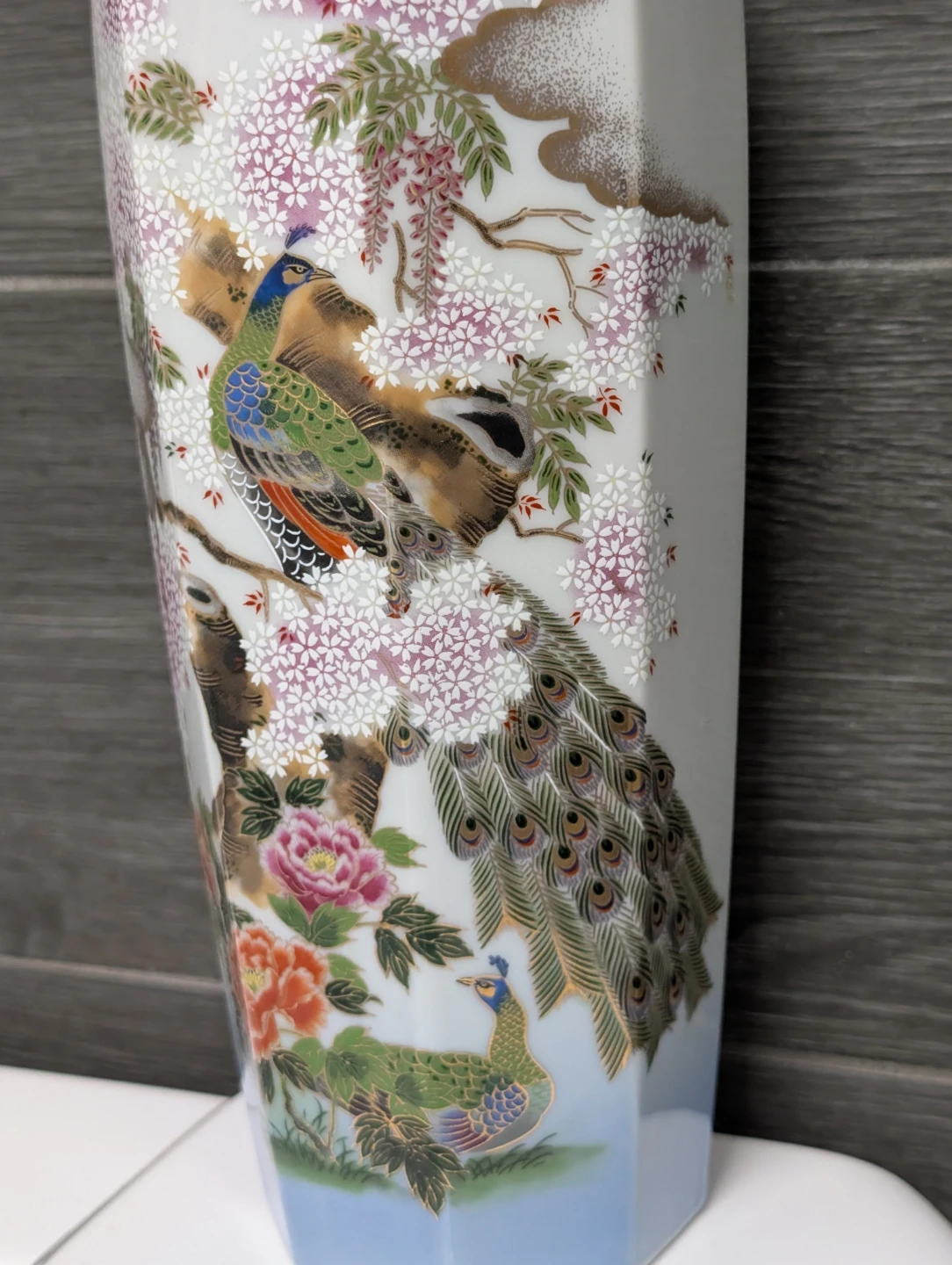 Vintage 1960's Meiho Japan Porcelain Hand Painted Vase - photo 3
