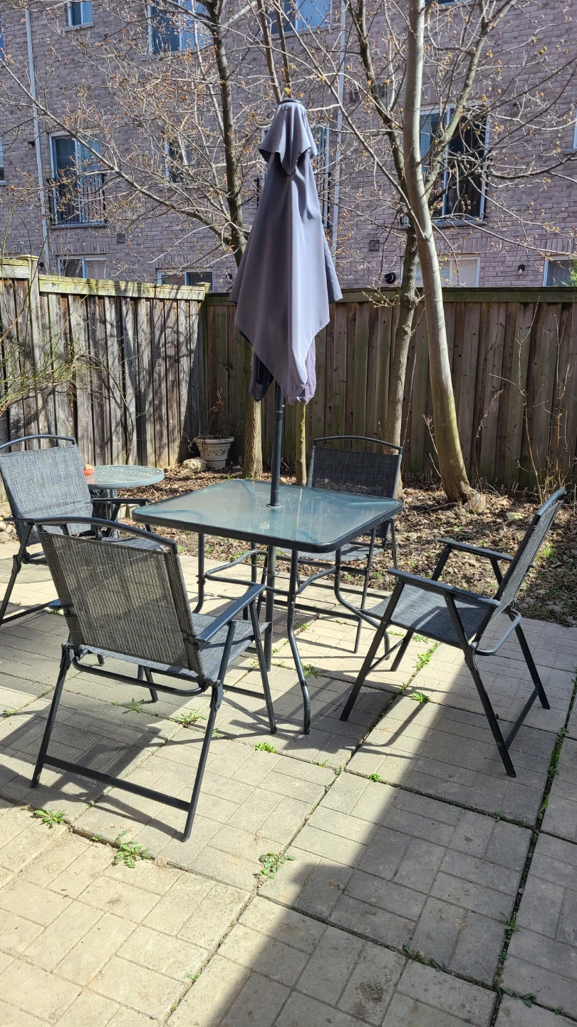 6-Piece Patio Dining Set - Outdoor Table, 4 Chairs, and Umbrella - photo 5