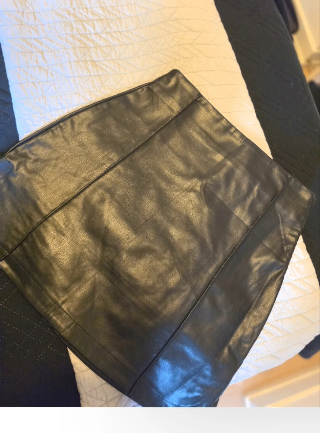 Zara Black Faux Leather Mini Skirt