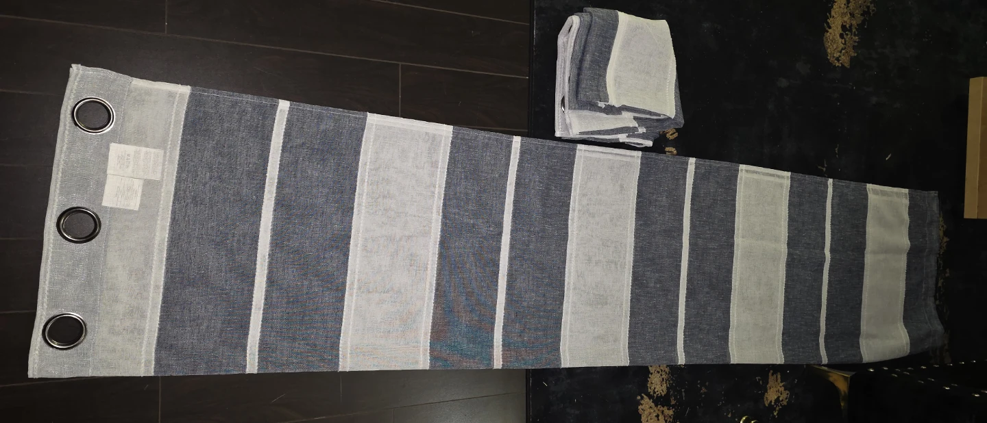 Two Striped Grommet Curtains