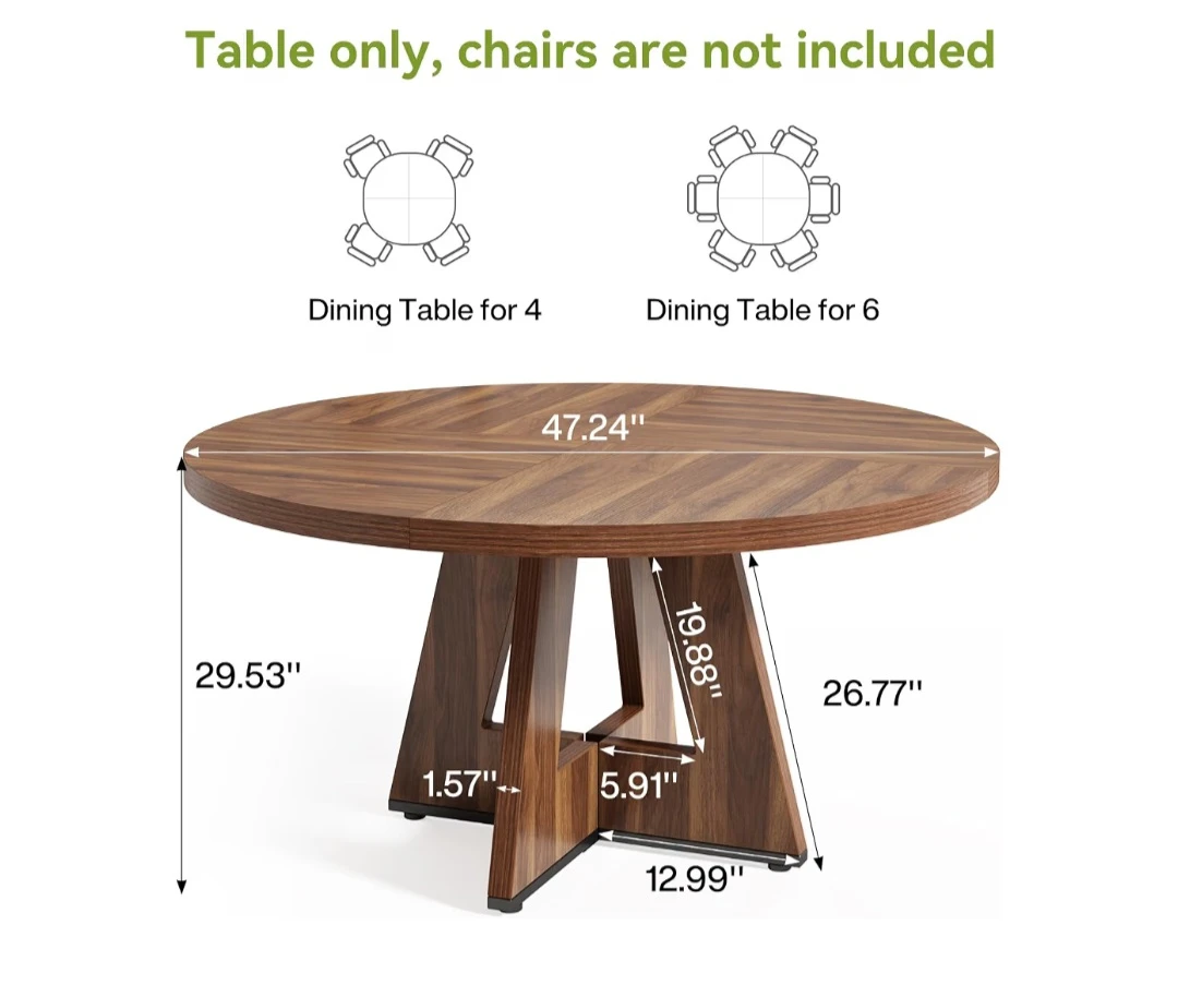 Round Walnut Dining Table - photo 3