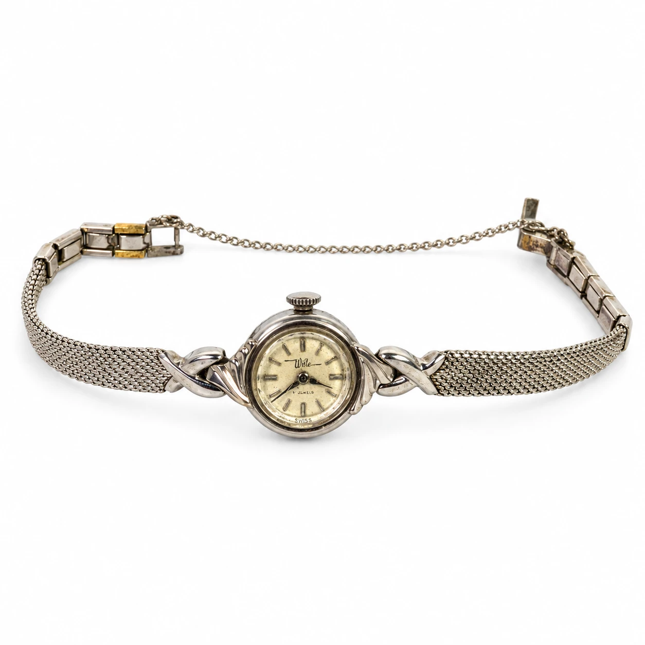 Vintage Wille Swiss 17-Jewel Watch – Solid 14K White Gold Case