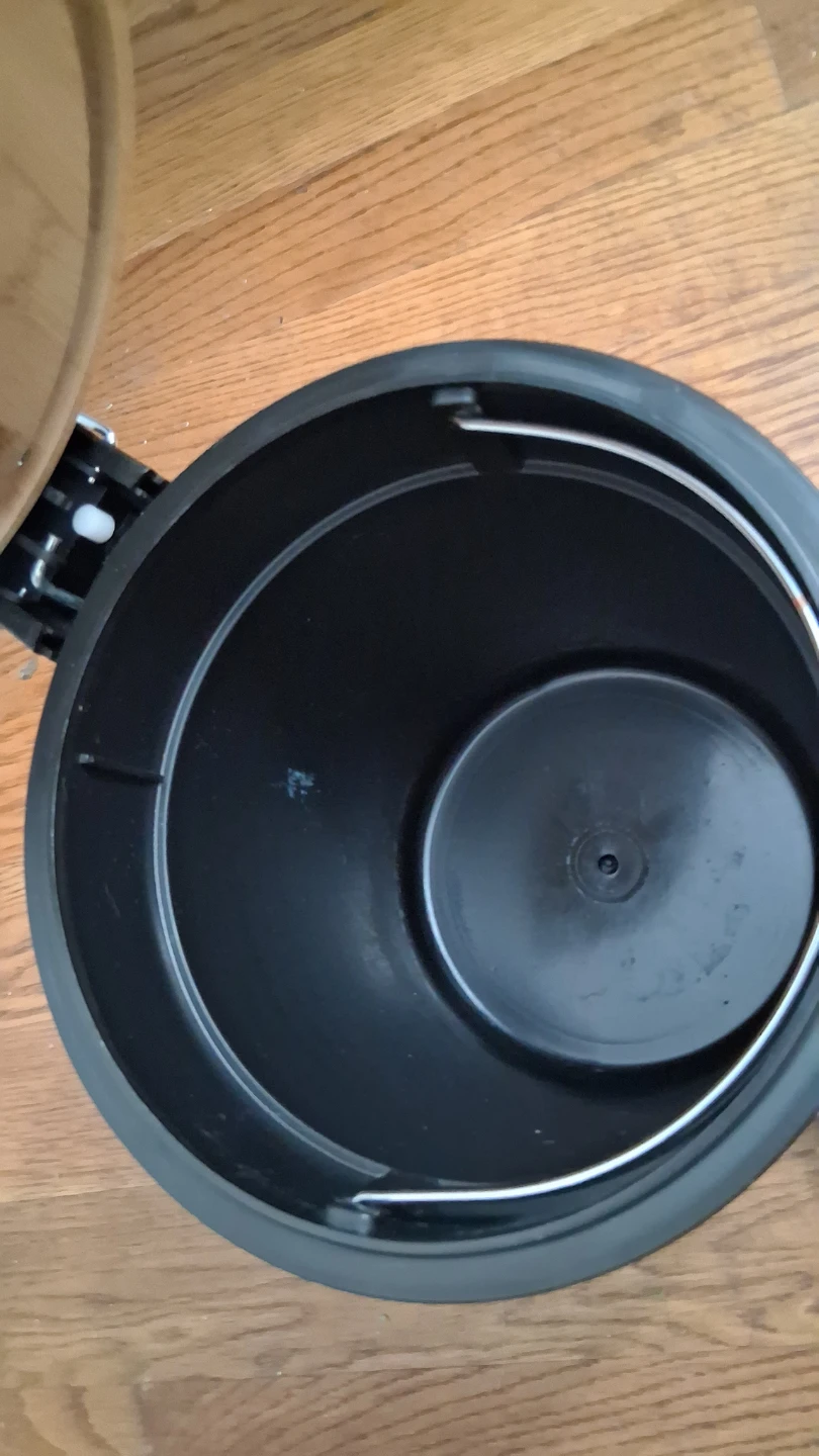 Black Pedal Trash Can with Bamboo Lid - photo 2