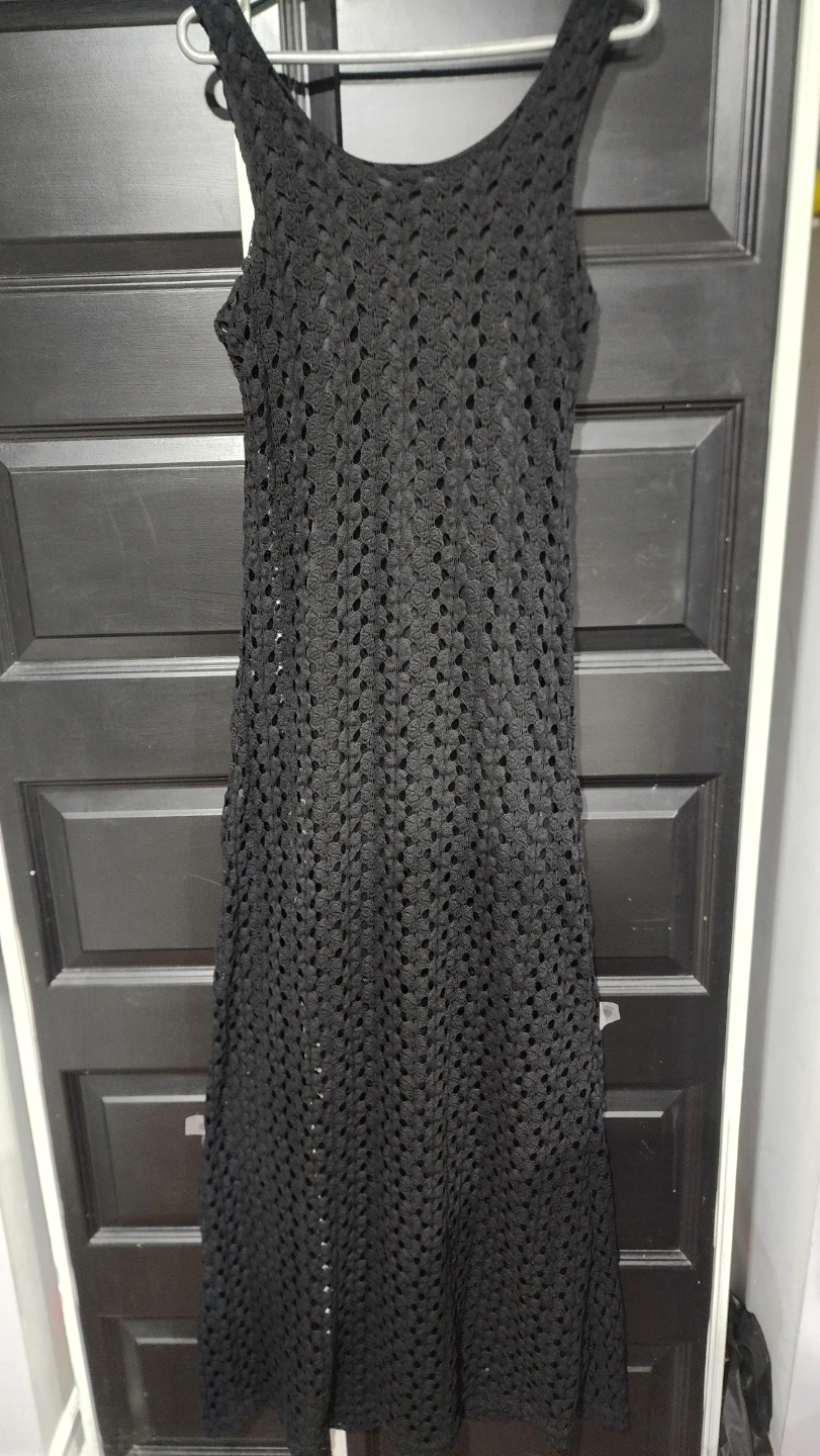 Black Crochet Maxi Dress - photo 3