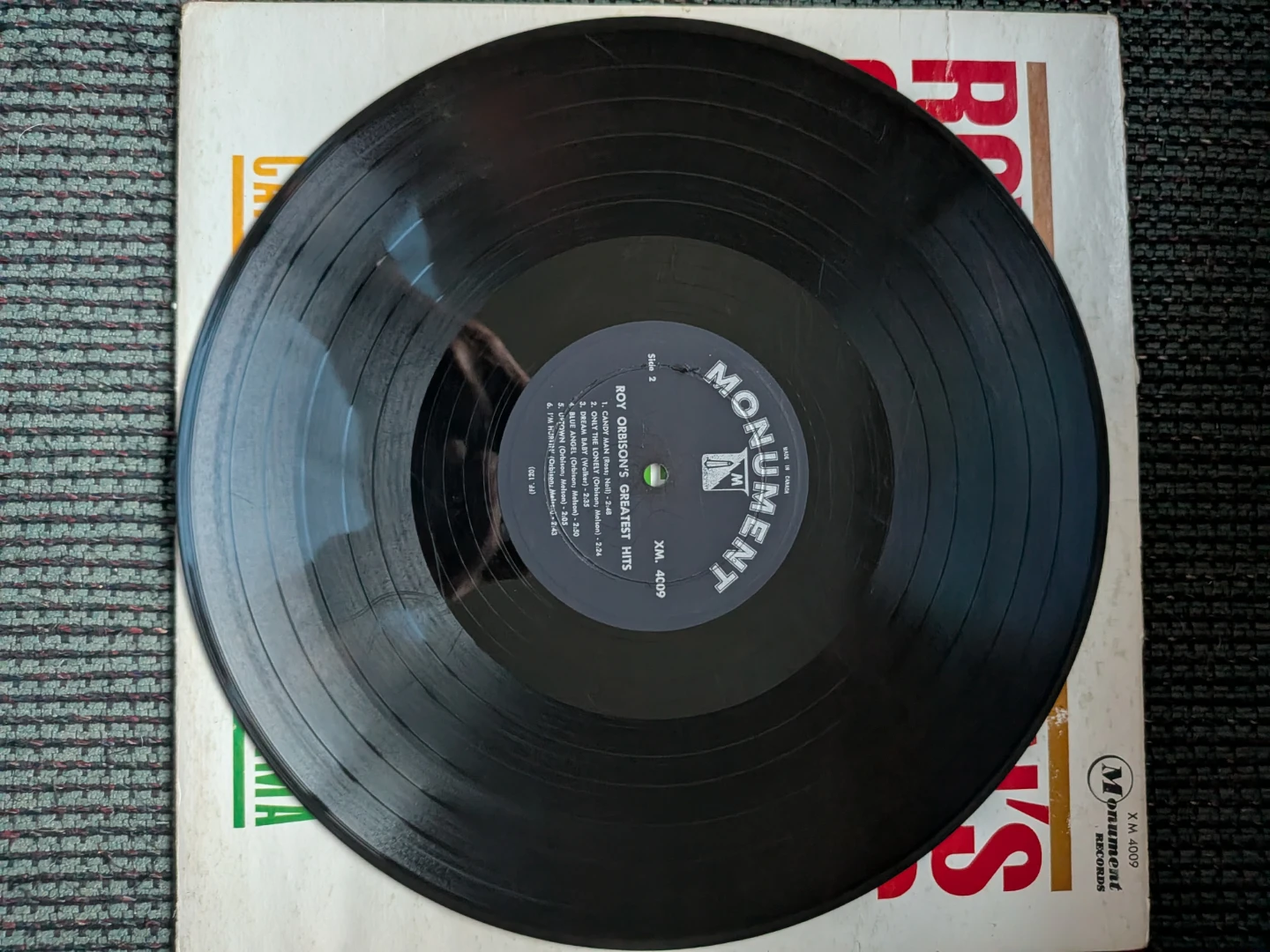 Roy Orbison Greatest Hits Vinyl LP – Canadian Monument - photo 5