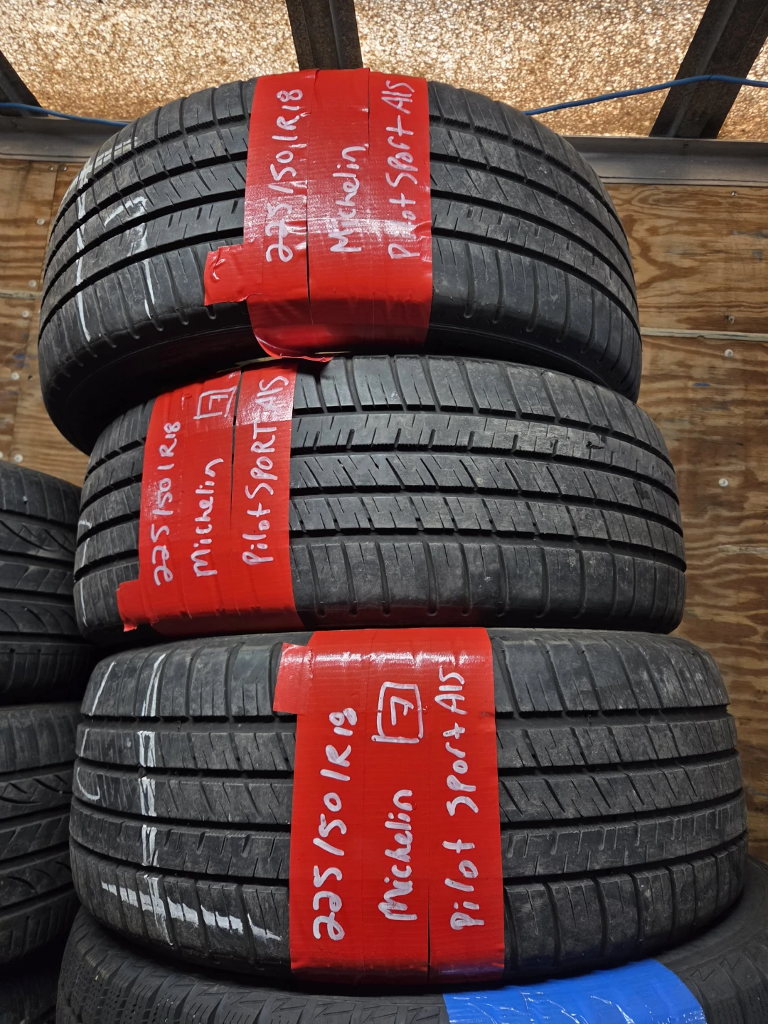 Set of 3 Michelin Pilot Sport A/S Tires 225/50R18
