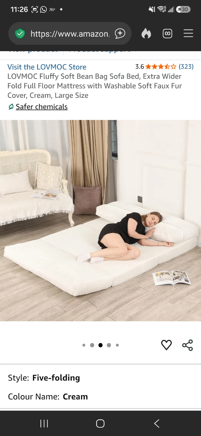 LOVMOC Pink Large Fluffy Sofa Bed - photo 2