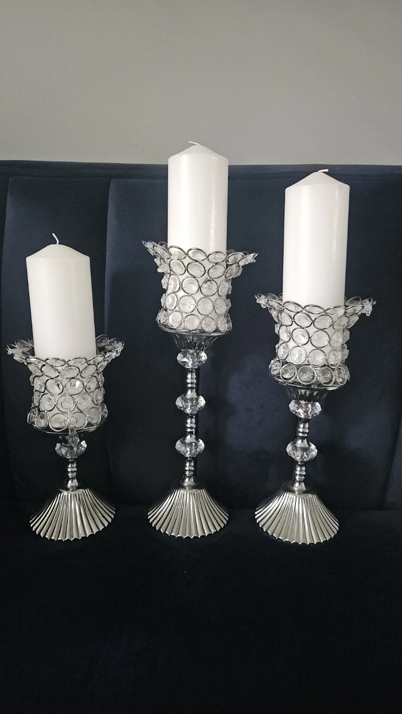 Crystal Candle Holder Set (3pc)