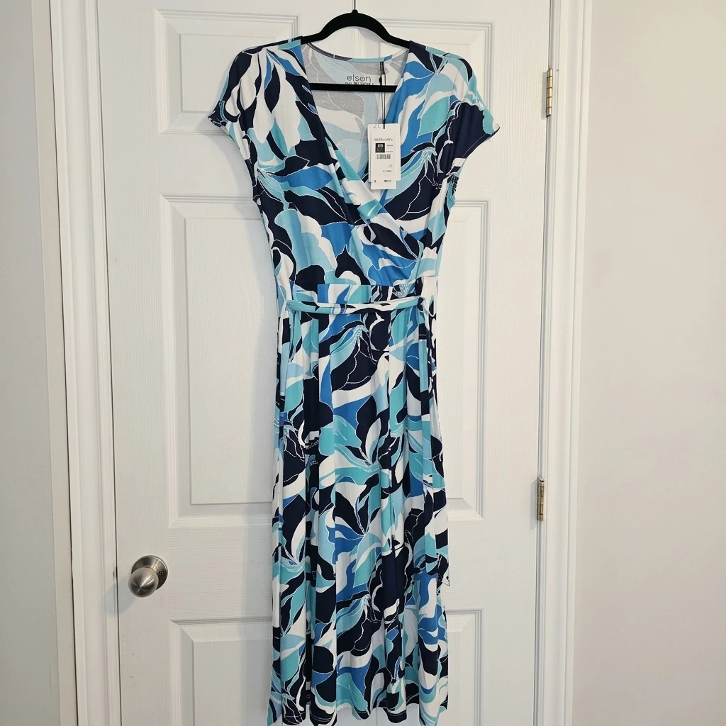 Olsen Eco Friendly Floral Wrap Dress - Size 34
