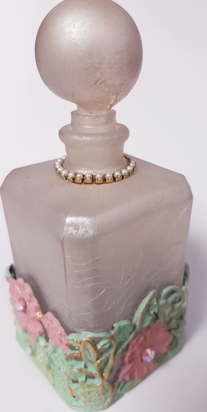 Vintage Frosted Glass Perfume Bottle - photo 2
