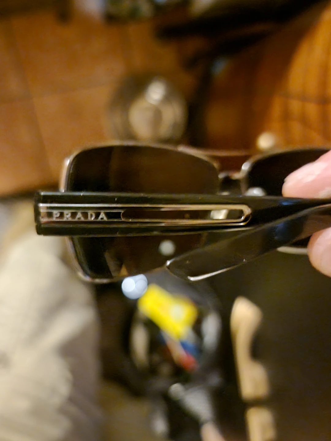 Prada SPR 54I Black Silver Aviator Sunglasses - photo 2