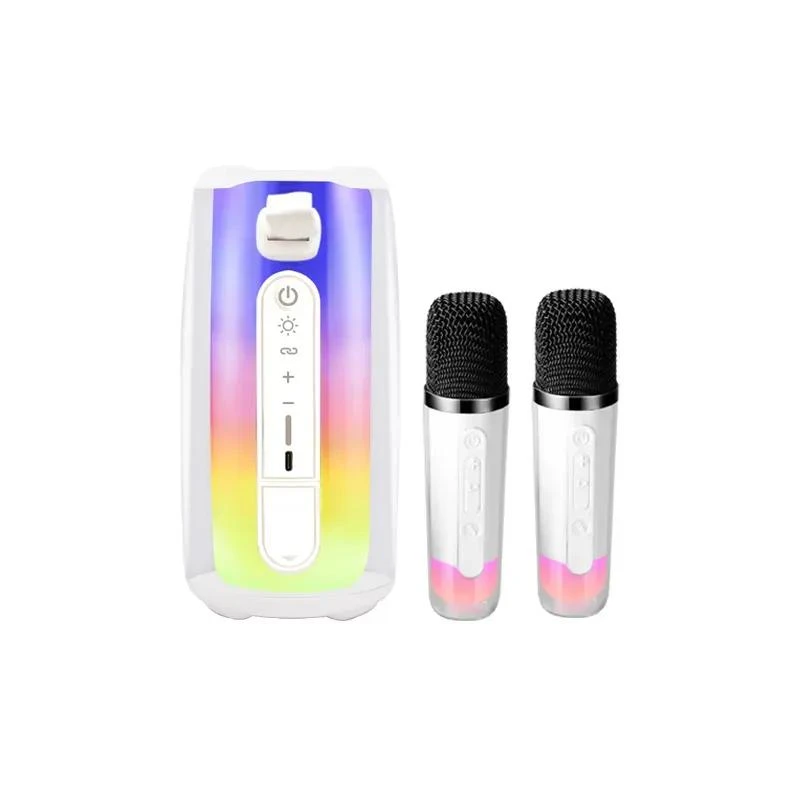 Pulse7 Bluetooth Karaoke Speaker with 2 Microphones (White)