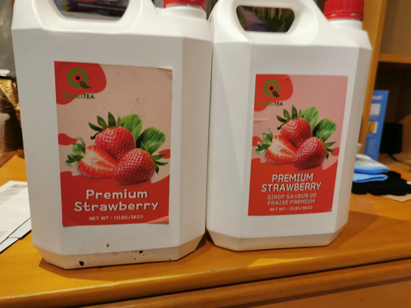 2 Qualitea Premium Strawberry Syrup Jugs 5kg each