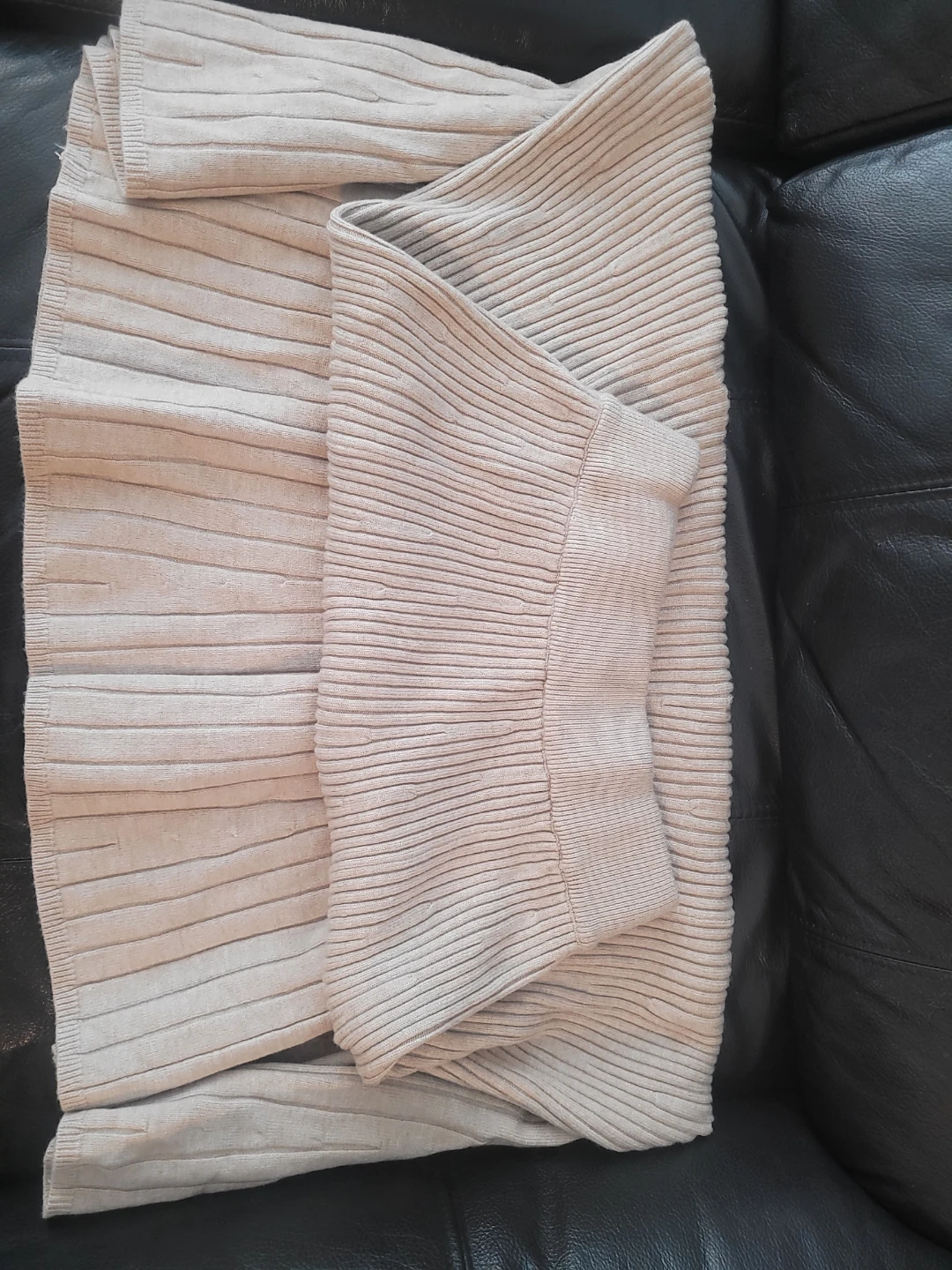 A-Line Midi Knit Skirt - Khaki - photo 4