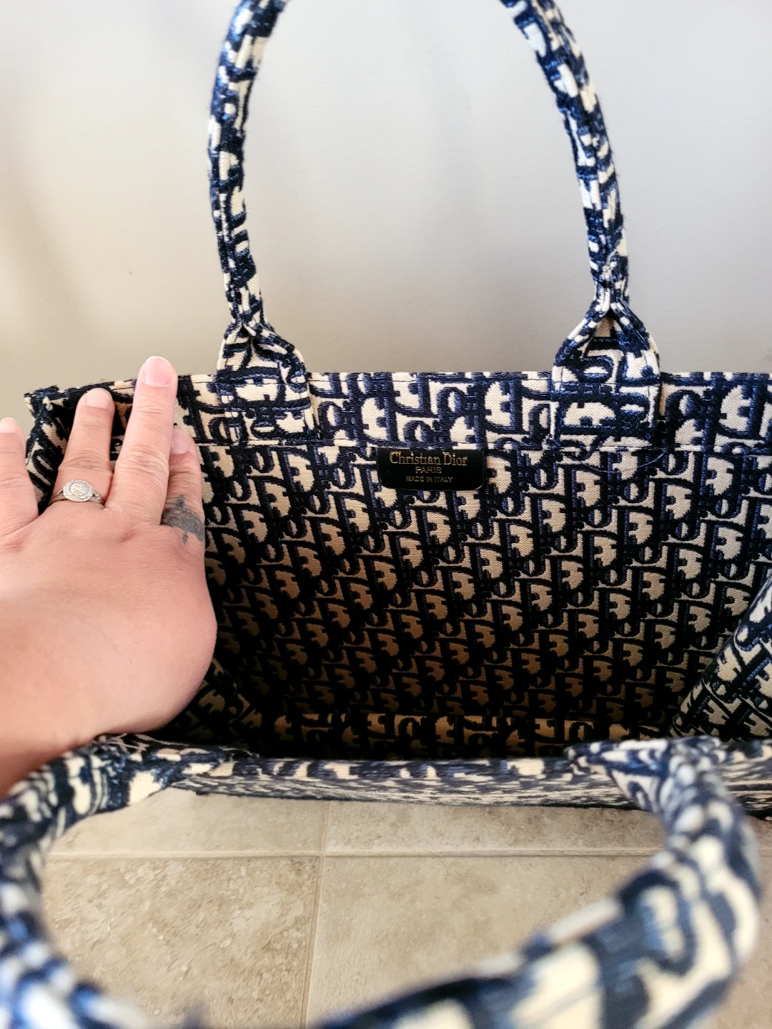 Christian Dior Blue Oblique Book Tote - photo 3