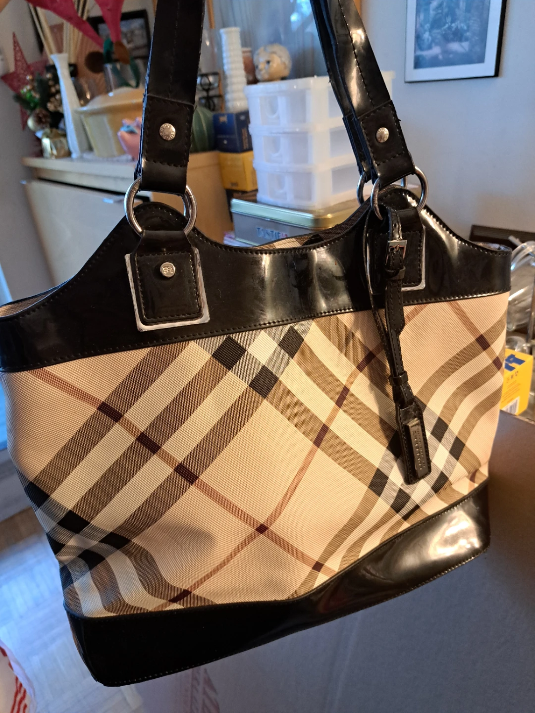 Burberry Check Tote Bag