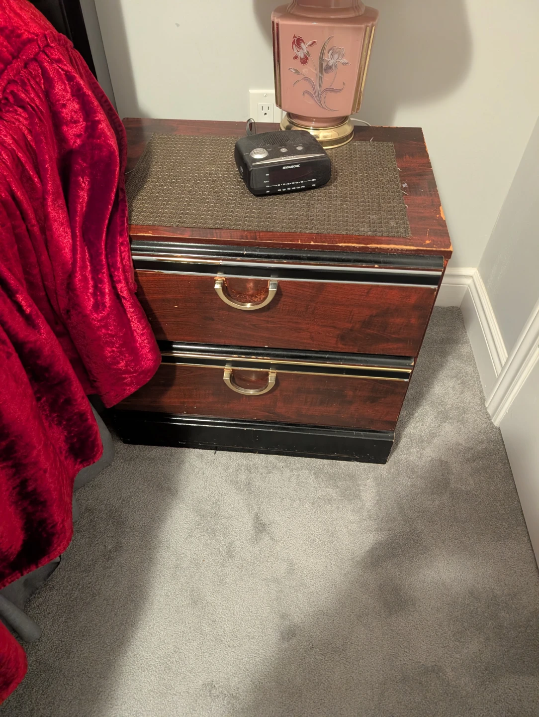 Vintage bedroom set with dresser, nightstand, and headboard - photo 2