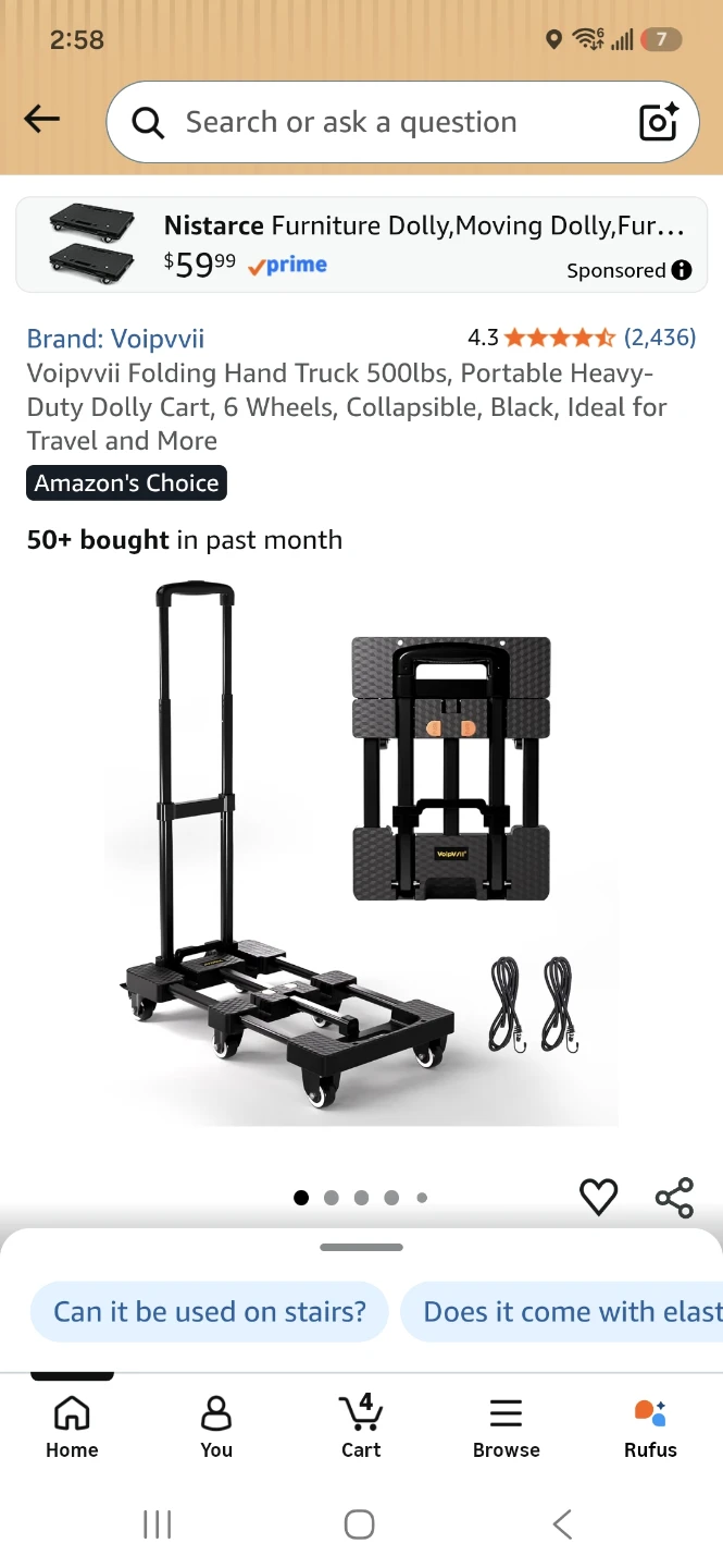 Voipvvii Folding Hand Truck Dolly Cart - photo 5
