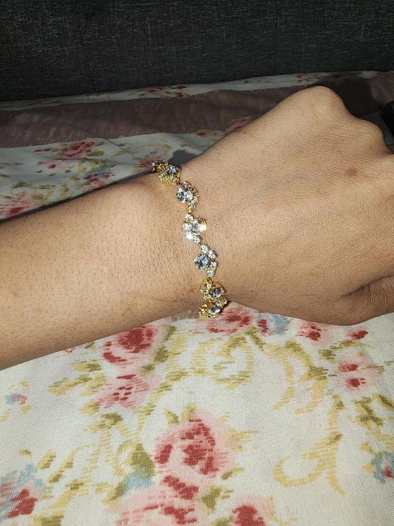 Gold Tone Rhinestone Link Bracelet - photo 2