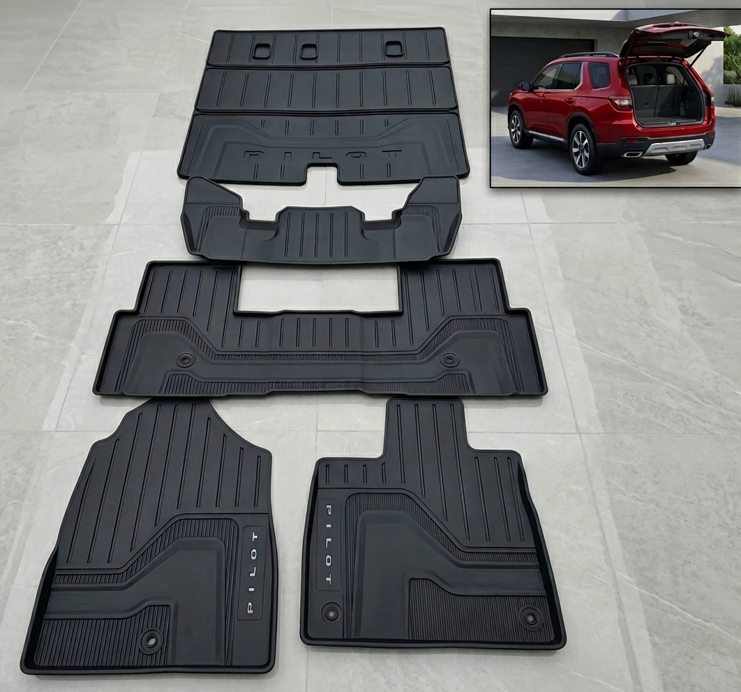 2025 Honda Pilot Touring Rubber Floor Mats and Cargo Liner